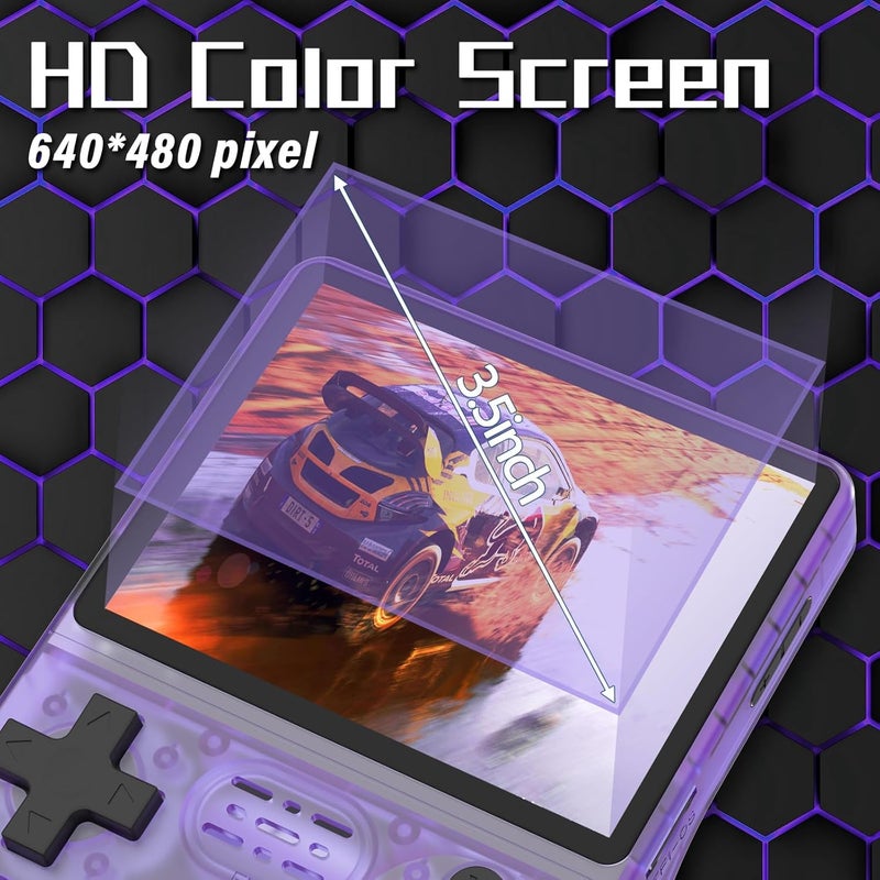 FVBADE 【30000 in 1】 R40S PRO Handheld Game Console 3.5 inch IPS Screen Mini Retro Console 3800mAh Portable Pocket Arcade 12+ Mainstream Emulator 256G TF Card Transparent - Image 2